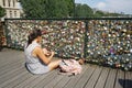 Love padlocks Pont des Arts Paris France Royalty Free Stock Photo