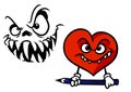 Love paint pencil evil Monster nightmare heart character cartoon