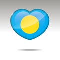 Love PALAU symbol. Heart flag icon.