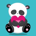 LOVE PANDA BIG HEART 05 Royalty Free Stock Photo