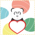 Love panda with the heart on a background. vector Royalty Free Stock Photo