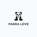 love panda logo design vector illustration Royalty Free Stock Photo