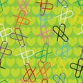 Love paper clip connect vertical seamless pattern