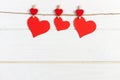 Love paper heart on string. Valentine day concept, copy space Royalty Free Stock Photo