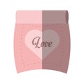 Love parchment message heart pink shadow