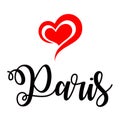 Love Paris handwritting illustration