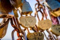 Love Paris Padlocks hanging on a fence