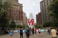 Love Park, officially known as John F. Kennedy Plaza, is a plaza located in Center City, Philadelphia Royalty Free Stock Photo