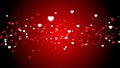 Love particle for valentine\'s day. Multiple red heart and white-shaped design on Red