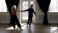 love and passion of two dancers, dance performance of young woman and man, contemporary choreography