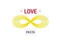 Love pasta icon in linear style.