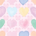 Love pastel watercolor seamless pattern