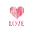 Love pattern. Happy Valentines day card. Love heart pencil sketch