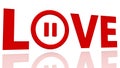 Love on pause concept in red Royalty Free Stock Photo