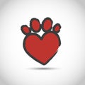 Love Paw Print