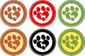 Love Paw Print Circle Banners. Collection Set