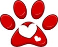 Love Paw Print Logo Design With Heart Royalty Free Stock Photo