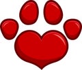 Love Paw Print Logo Design Royalty Free Stock Photo