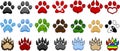 Love Paw Print Logo Design. Vector Collection Set Royalty Free Stock Photo