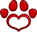 Love Paw Print Logo Design Royalty Free Stock Photo