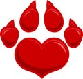 Love Paw Print Logo Design Royalty Free Stock Photo