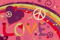 Love Peace and Hearts in Pink Royalty Free Stock Photo