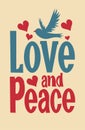 Love and Peace Poster - Vector Illustration