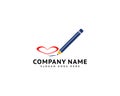 Love Pencil Logo Template Design