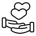 Love people care icon outline vector. Donate event