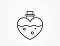 love perfume line icon. heart and romantic symbol. valentines day design