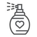 Love perfume line icon, valentine and holiday, aroma sign, vector graphics, a linear pattern on a white background, eps Royalty Free Stock Photo