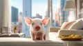 Love and pet care meet in a stylish home with a mini pig.