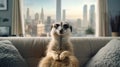 Love and pet care shine as a meerkat flourishes indoors.