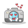 In love photo camera character cartoon Royalty Free Stock Photo