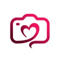 love photography with camera logo concept Royalty Free Stock Photo