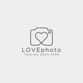 love photography logo template vector illustration icon element isolated