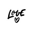 Love phrase with simple heart. Vector modern brush calligraphy. Love quote.