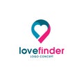 Love pin logo, love finder logo