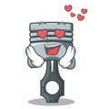 In love piston isolated in the cartoon shape
