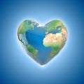 Love planet 3d concept - heart shaped earth