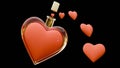 love poison in red heart-shaped bottle Royalty Free Stock Photo