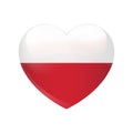 Love Poland symbol. Vector Heart flag icon isolated on white background Royalty Free Stock Photo