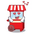 In love popcorn machine isolated in the mascot