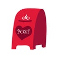 Love post box service. Sending and receiving romantic letters vector illustration Royalty Free Stock Photo