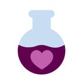 Love potion - alchemic liquid substance and drink for affection, romantic emotion and falling in love. Royalty Free Stock Photo