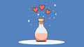 Love Potion Bottle with Floating Hearts in Flat Vector Art Royalty Free Stock Photo