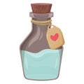 Love potion in a bottle, magic elixir, artifact or antidote in the game. Happy Valentine\'s Day.