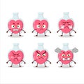 Love potion cartoon character with various angry expressions