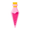 Love potion in pink small rhombus bottle for the wedding or Valentine Day