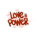 love is power people quote typography flat design illustration